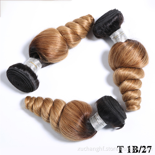 Full Cuticle Aligned Virgin Brazilian Ombre human hair 3 tone color ombre human hair extension